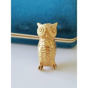 Vintage Gold-tone Owl Brooch